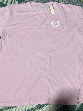 PINK Victoria's Secret Light Pink Tee with White Laurel Accent
